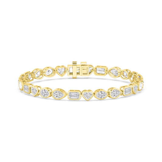 Yellow Gold / 10.46ct Lab Grown Diamond Bezel Bracelet