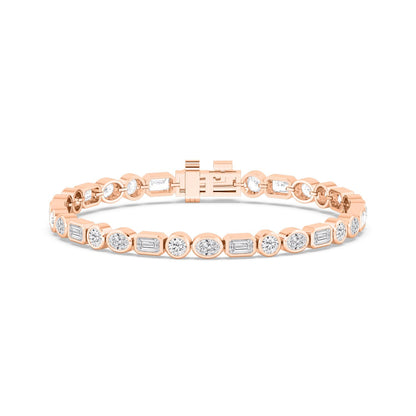 Rose Gold / Lab Grown Diamond Bezel Bracelet