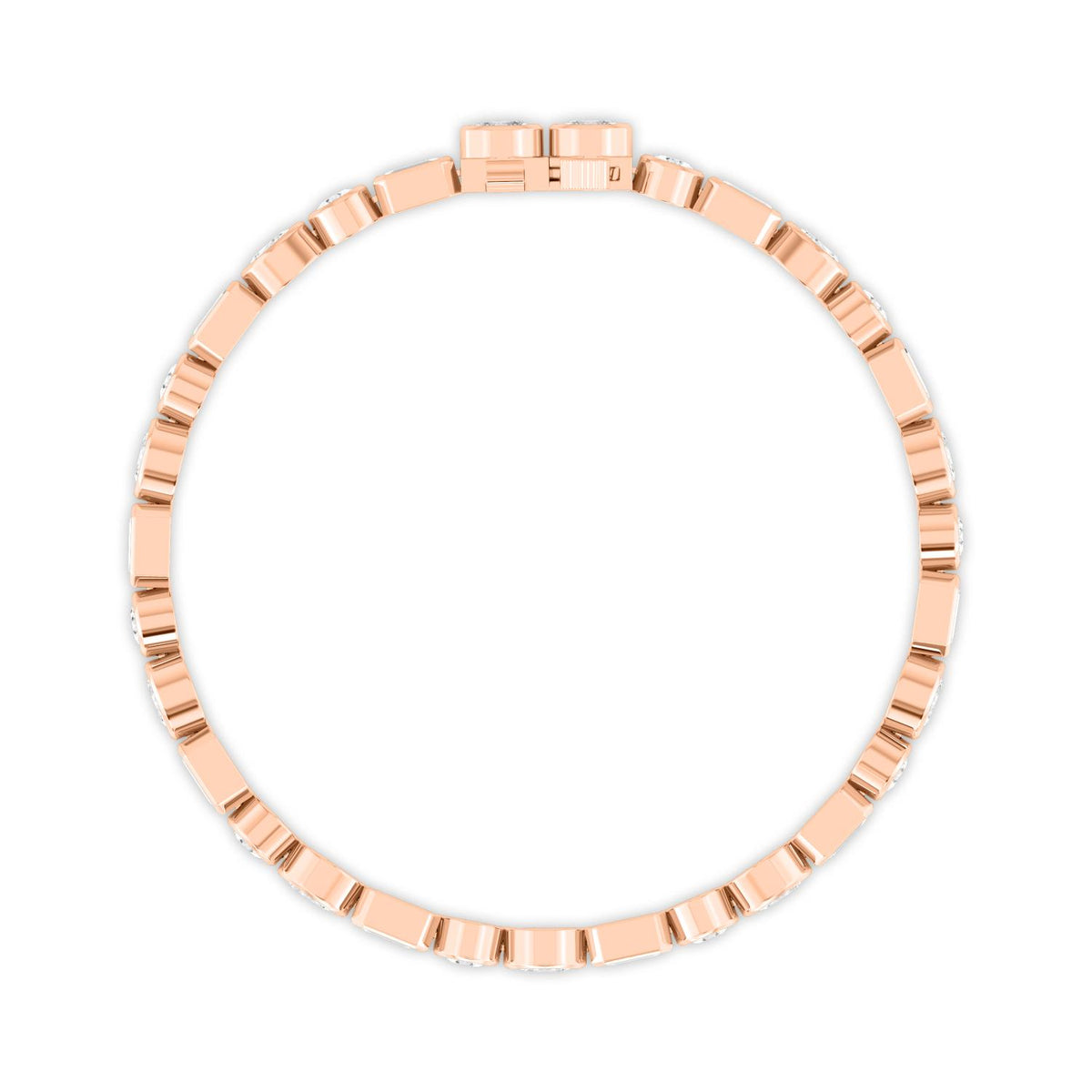 Rose Gold / Lab Grown Diamond Bezel Bracelet