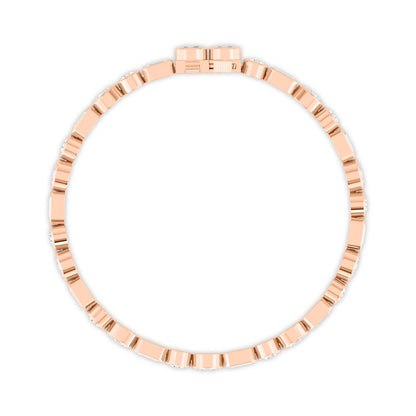 Rose Gold / Lab Grown Diamond Bezel Bracelet
