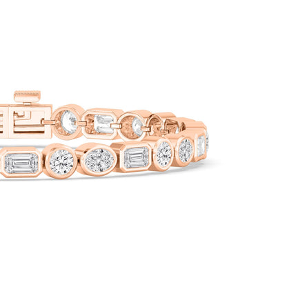 Rose Gold / Lab Grown Diamond Bezel Bracelet