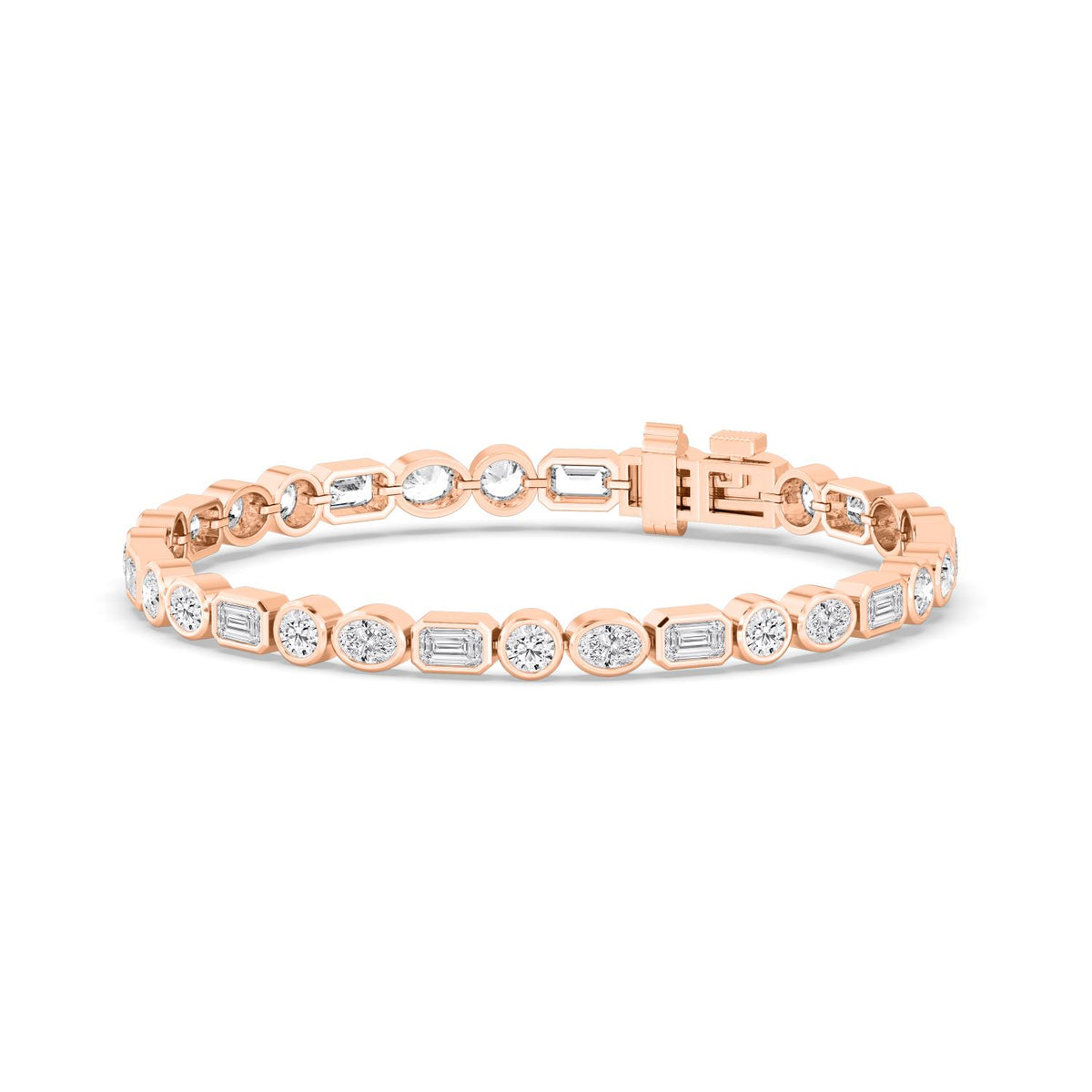 Rose Gold / Lab Grown Diamond Bezel Bracelet
