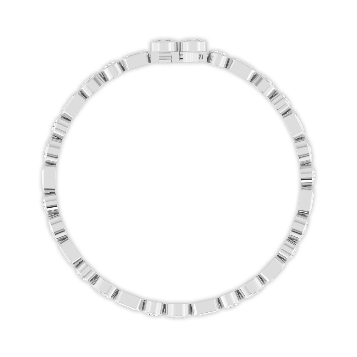 White Gold / Lab Grown Diamond Bezel Bracelet