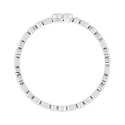 White Gold / Lab Grown Diamond Bezel Bracelet
