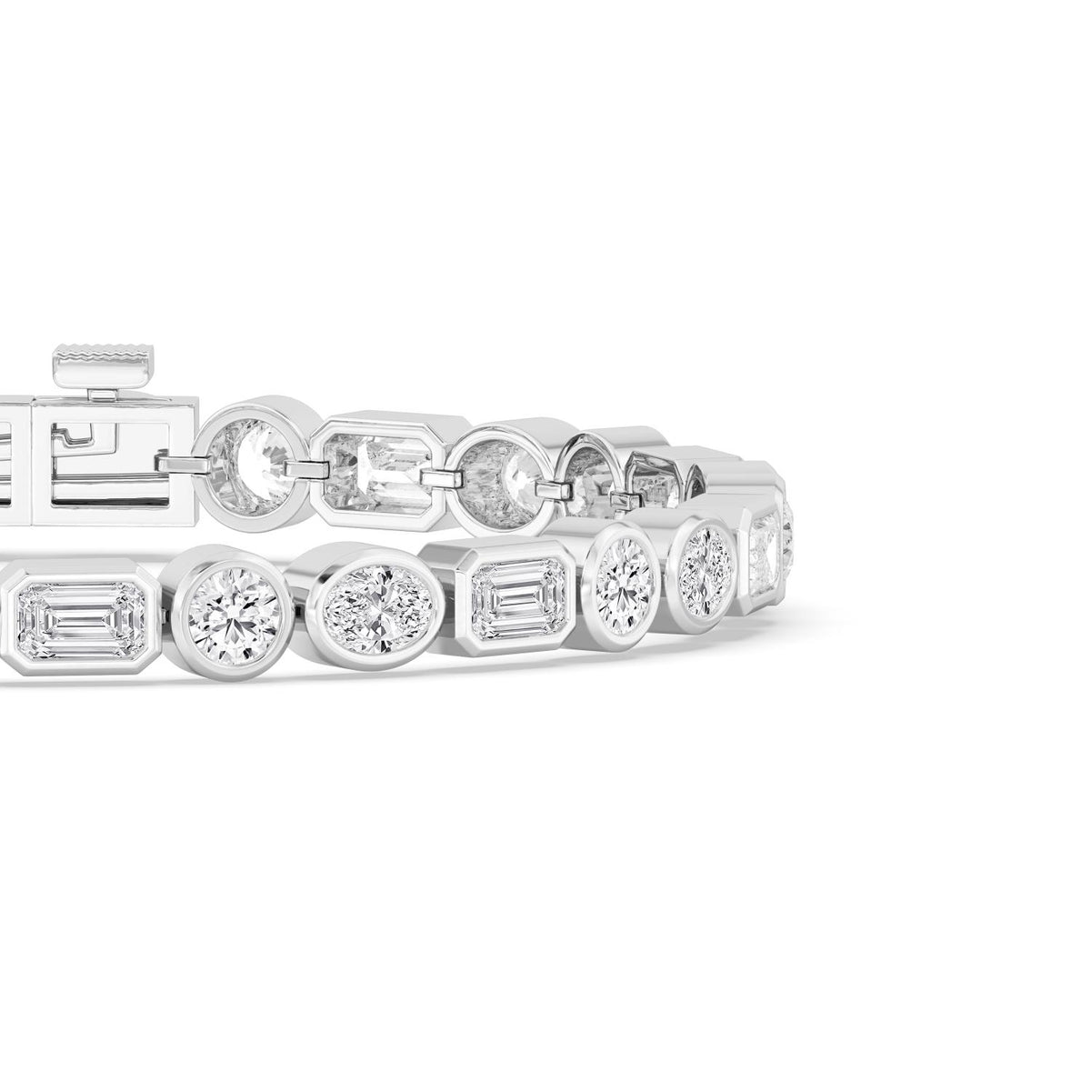 White Gold / Lab Grown Diamond Bezel Bracelet