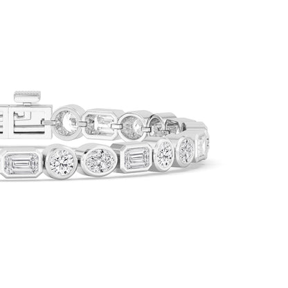 White Gold / Lab Grown Diamond Bezel Bracelet