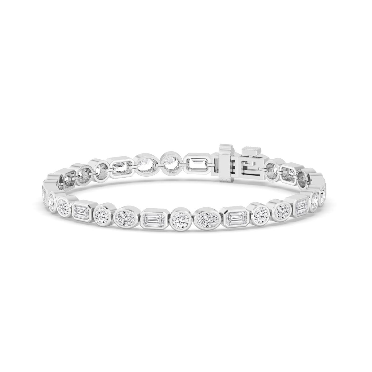 White Gold / Lab Grown Diamond Bezel Bracelet