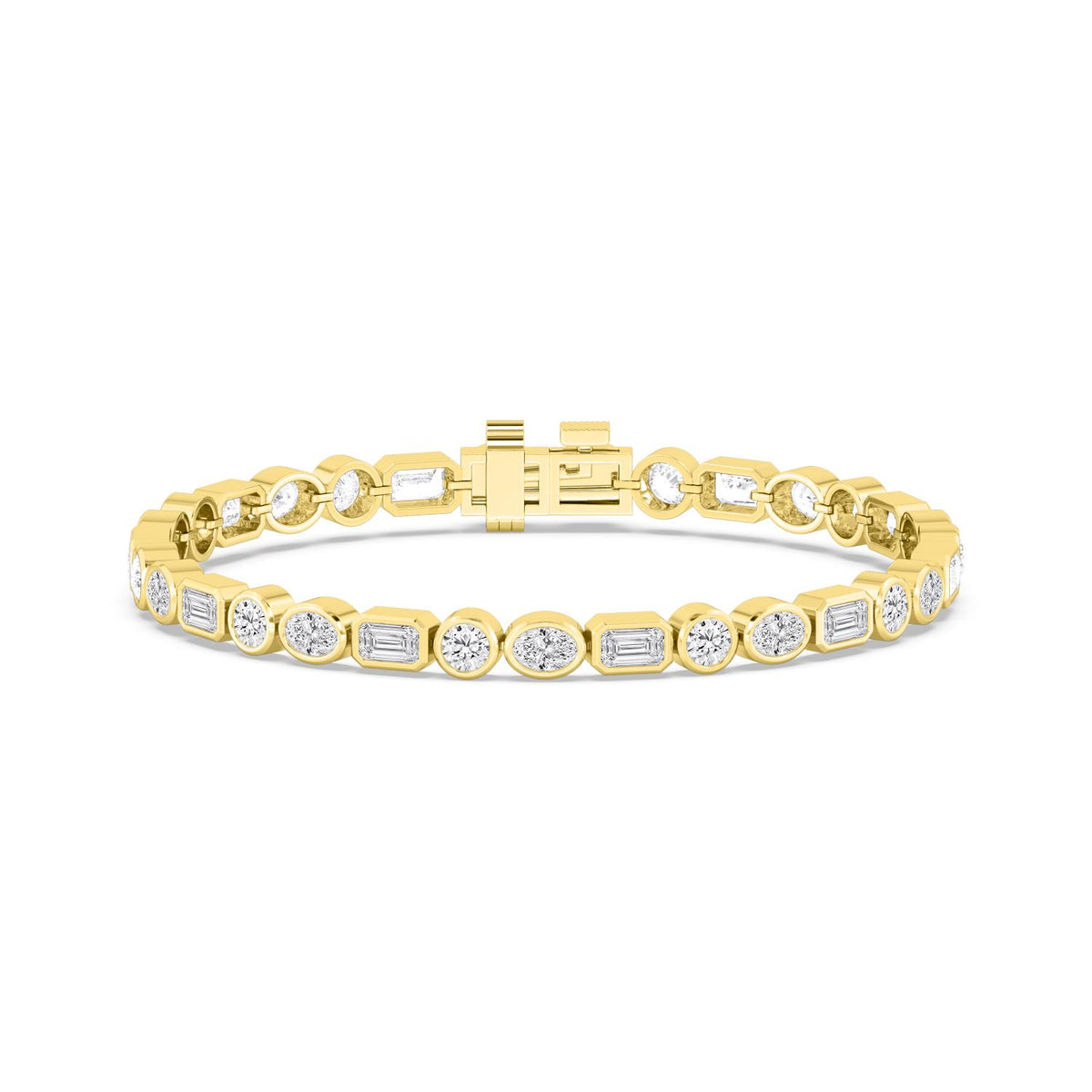 Yellow Gold / Lab Grown Diamond Bezel Bracelet