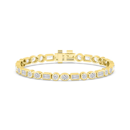Yellow Gold / Lab Grown Diamond Bezel Bracelet
