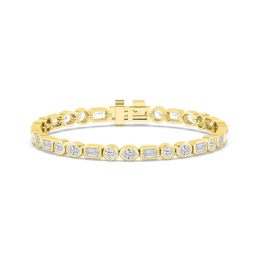 Yellow Gold / Lab Grown Diamond Bezel Bracelet