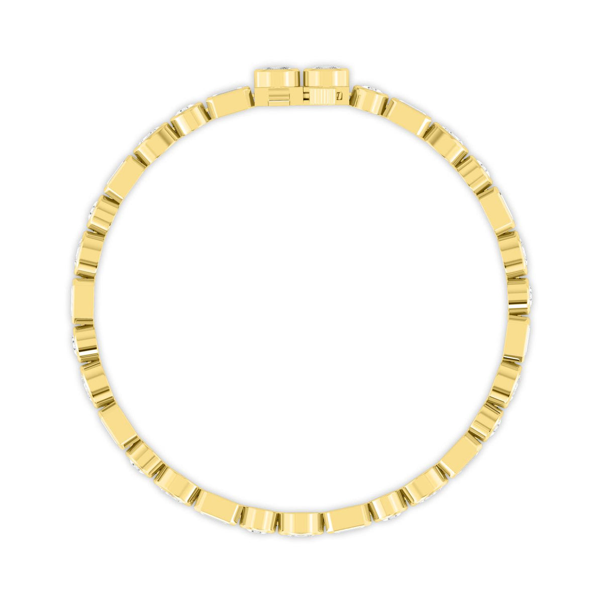 Yellow Gold / Lab Grown Diamond Bezel Bracelet