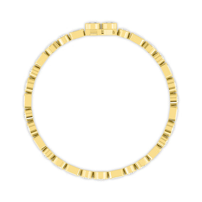 Yellow Gold / Lab Grown Diamond Bezel Bracelet