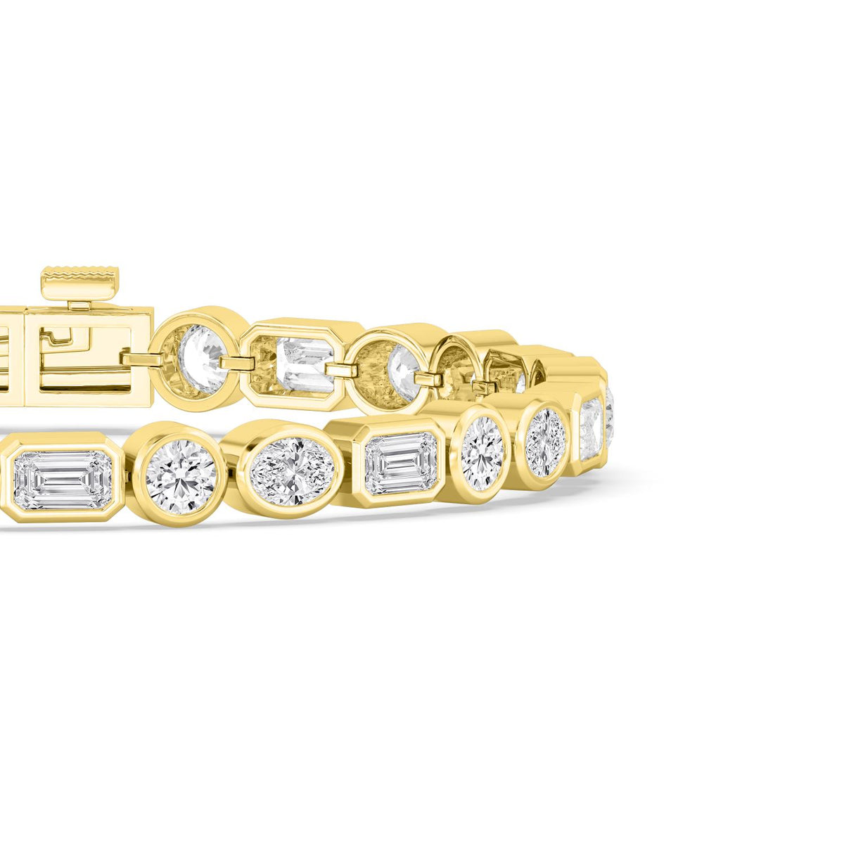 Yellow Gold / Lab Grown Diamond Bezel Bracelet