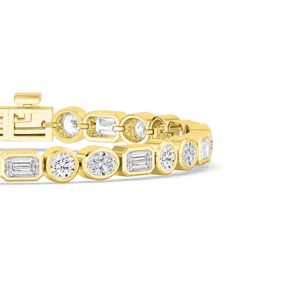 Yellow Gold / Lab Grown Diamond Bezel Bracelet