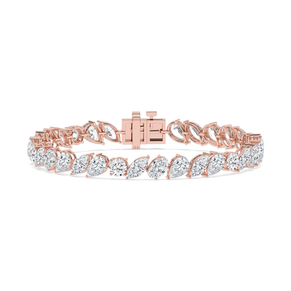 Rose Gold / 12.95ct Lab Grown Diamond Tennis Bracelet