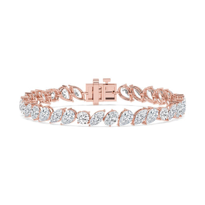 Rose Gold / 12.95ct Lab Grown Diamond Tennis Bracelet