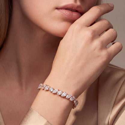Rose Gold / 12.95ct Lab Grown Diamond Tennis Bracelet
