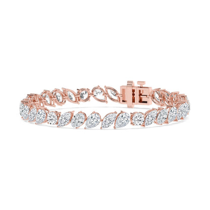 Rose Gold / 12.95ct Lab Grown Diamond Tennis Bracelet