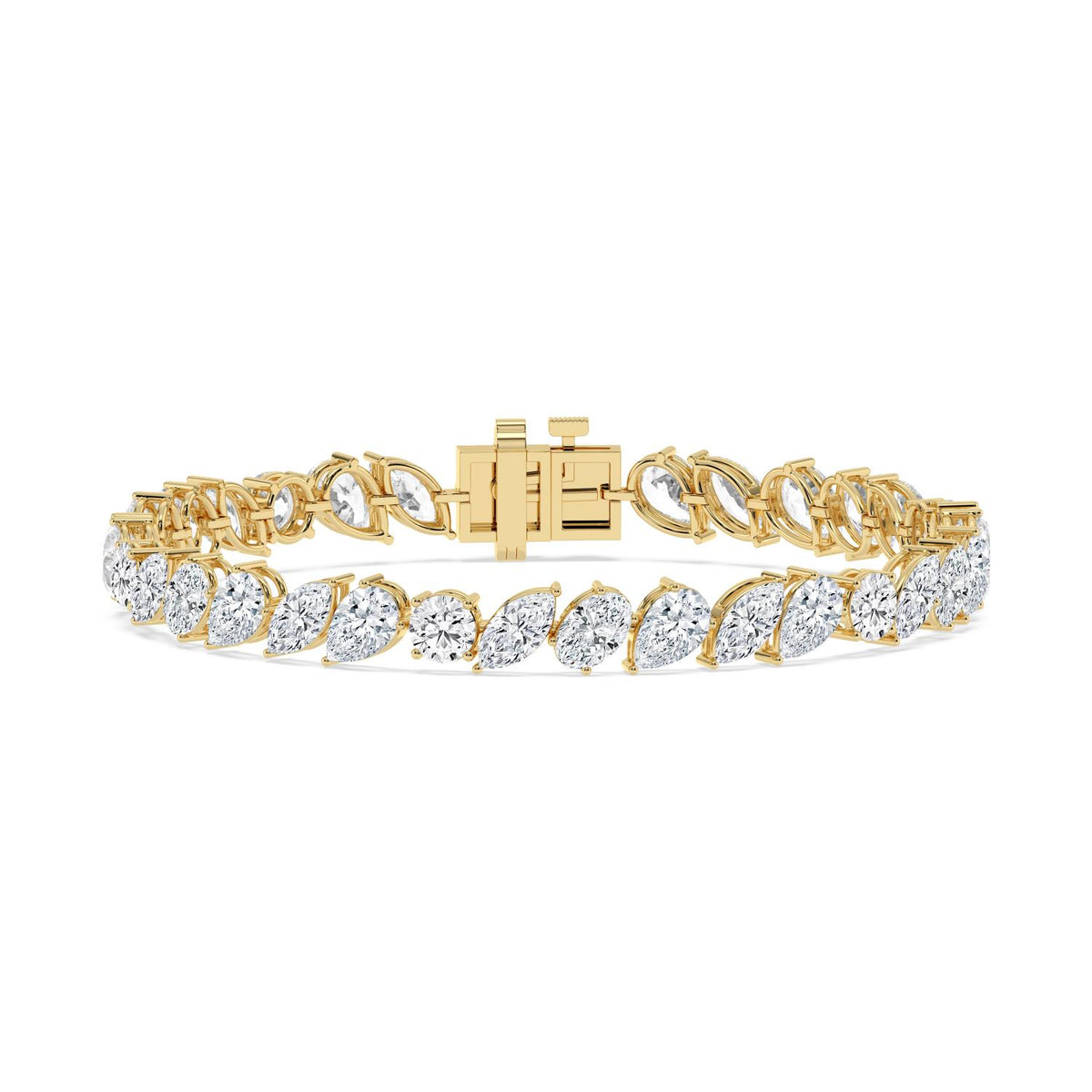 Yellow Gold / 12.95ct Lab Grown Diamond Tennis Bracelet