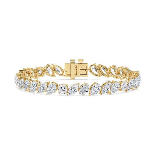 Yellow Gold / 12.95ct Lab Grown Diamond Tennis Bracelet