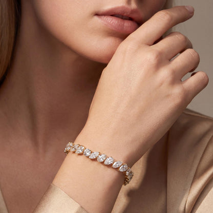 Yellow Gold / 12.95ct Lab Grown Diamond Tennis Bracelet