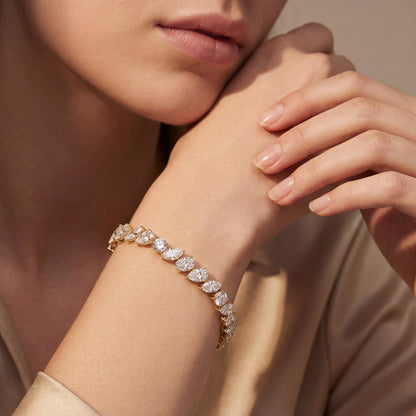 Yellow Gold / 12.95ct Lab Grown Diamond Tennis Bracelet
