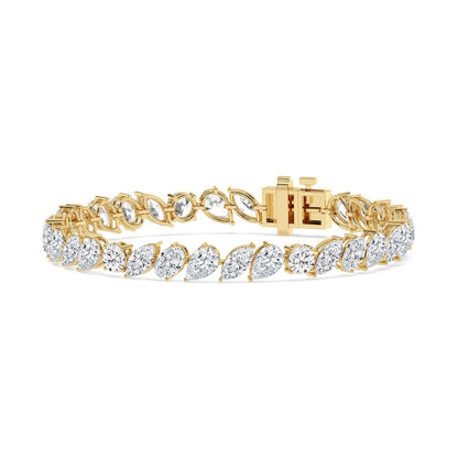 Yellow Gold / 12.95ct Lab Grown Diamond Tennis Bracelet