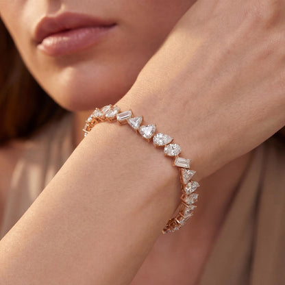 Rose Gold / 14.23ct Lab Grown Diamond Tennis Bracelet