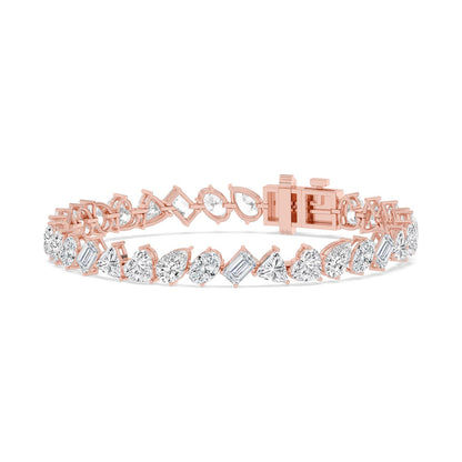 Rose Gold / 14.23ct Lab Grown Diamond Tennis Bracelet