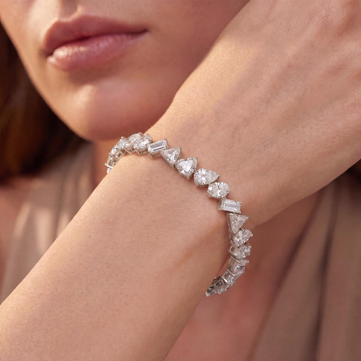 White Gold / 14.23ct Lab Grown Diamond Tennis Bracelet