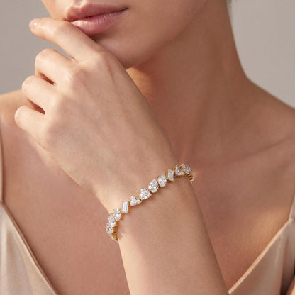 Yellow Gold / 14.23ct Lab Grown Diamond Tennis Bracelet