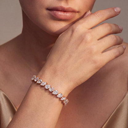 Rose Gold / 13.78ct Lab Grown Diamond Tennis Bracelet
