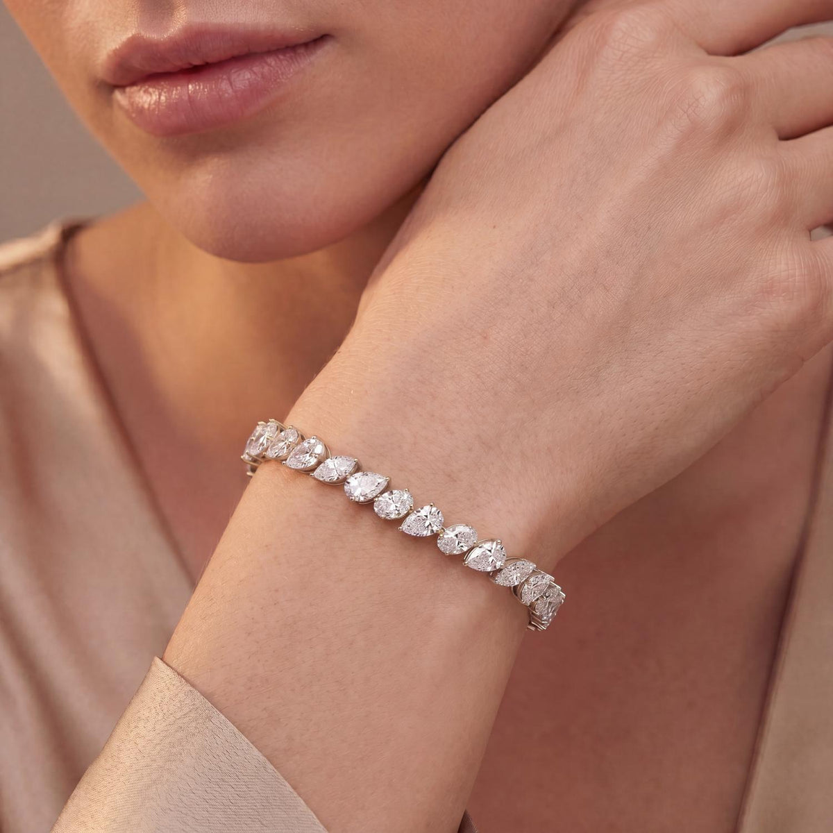 White Gold / 13.78ct Lab Grown Diamond Tennis Bracelet