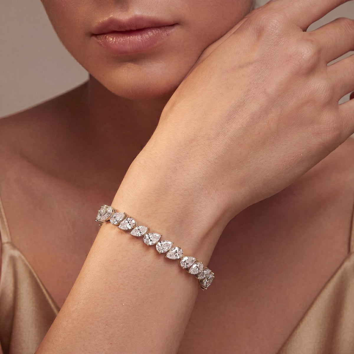 White Gold / 13.78ct Lab Grown Diamond Tennis Bracelet