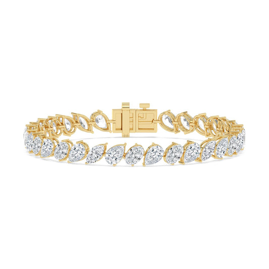 Yellow Gold / 13.78ct Lab Grown Diamond Tennis Bracelet