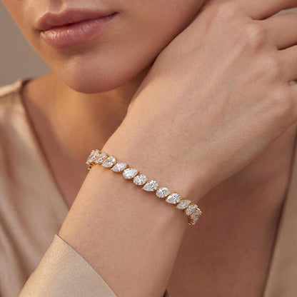Yellow Gold / 13.78ct Lab Grown Diamond Tennis Bracelet