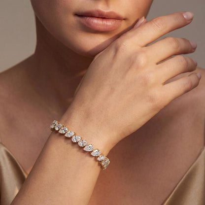 Yellow Gold / 13.78ct Lab Grown Diamond Tennis Bracelet