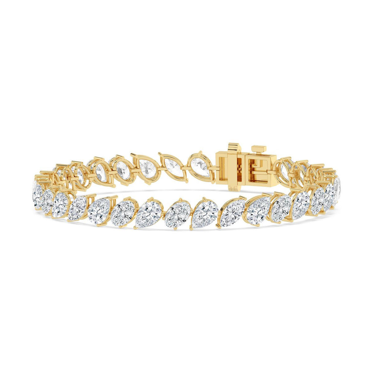 Yellow Gold / 13.78ct Lab Grown Diamond Tennis Bracelet