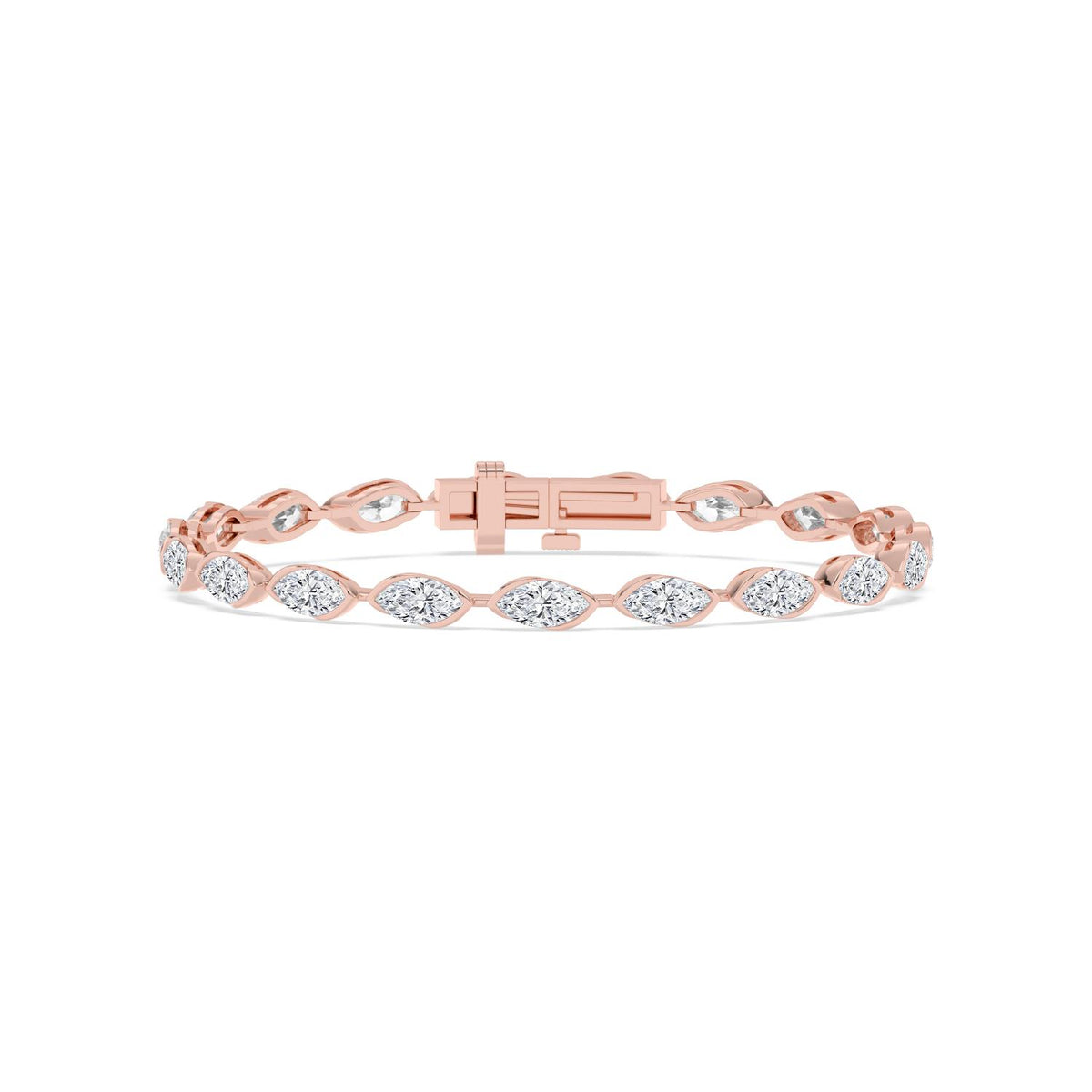 Rose Gold / 6.08ct Lab Grown Diamond Bezel Bracelet