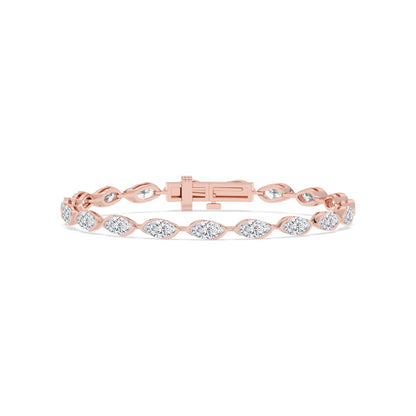 Rose Gold / 6.08ct Lab Grown Diamond Bezel Bracelet