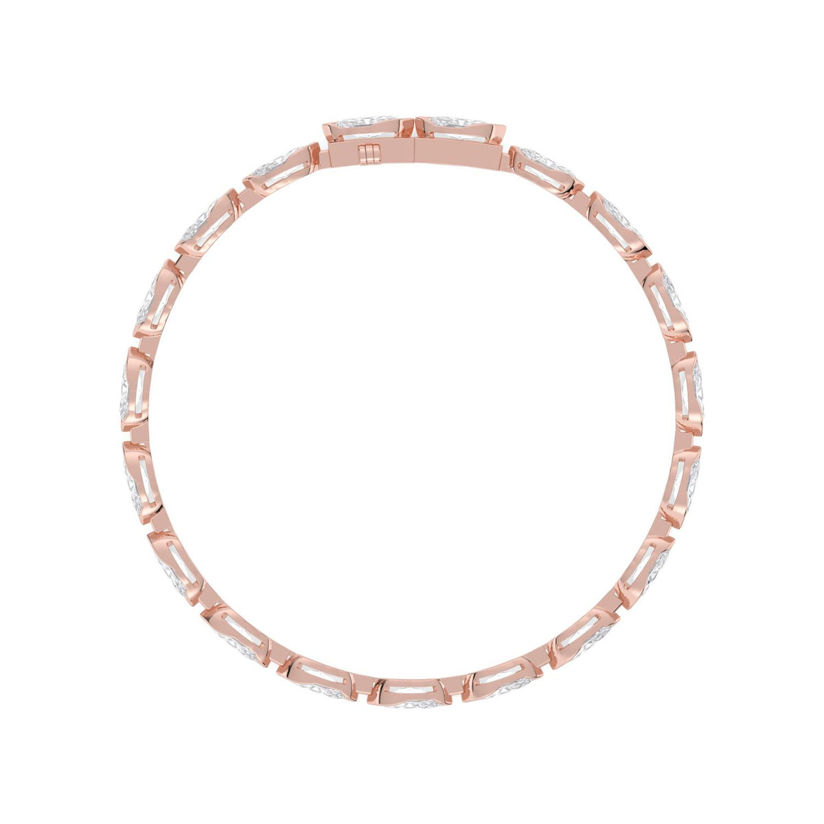 Rose Gold / 6.08ct Lab Grown Diamond Bezel Bracelet