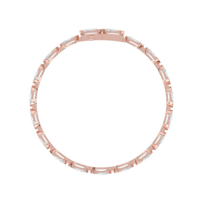 Rose Gold / 6.08ct Lab Grown Diamond Bezel Bracelet
