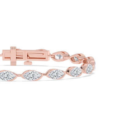 Rose Gold / 6.08ct Lab Grown Diamond Bezel Bracelet