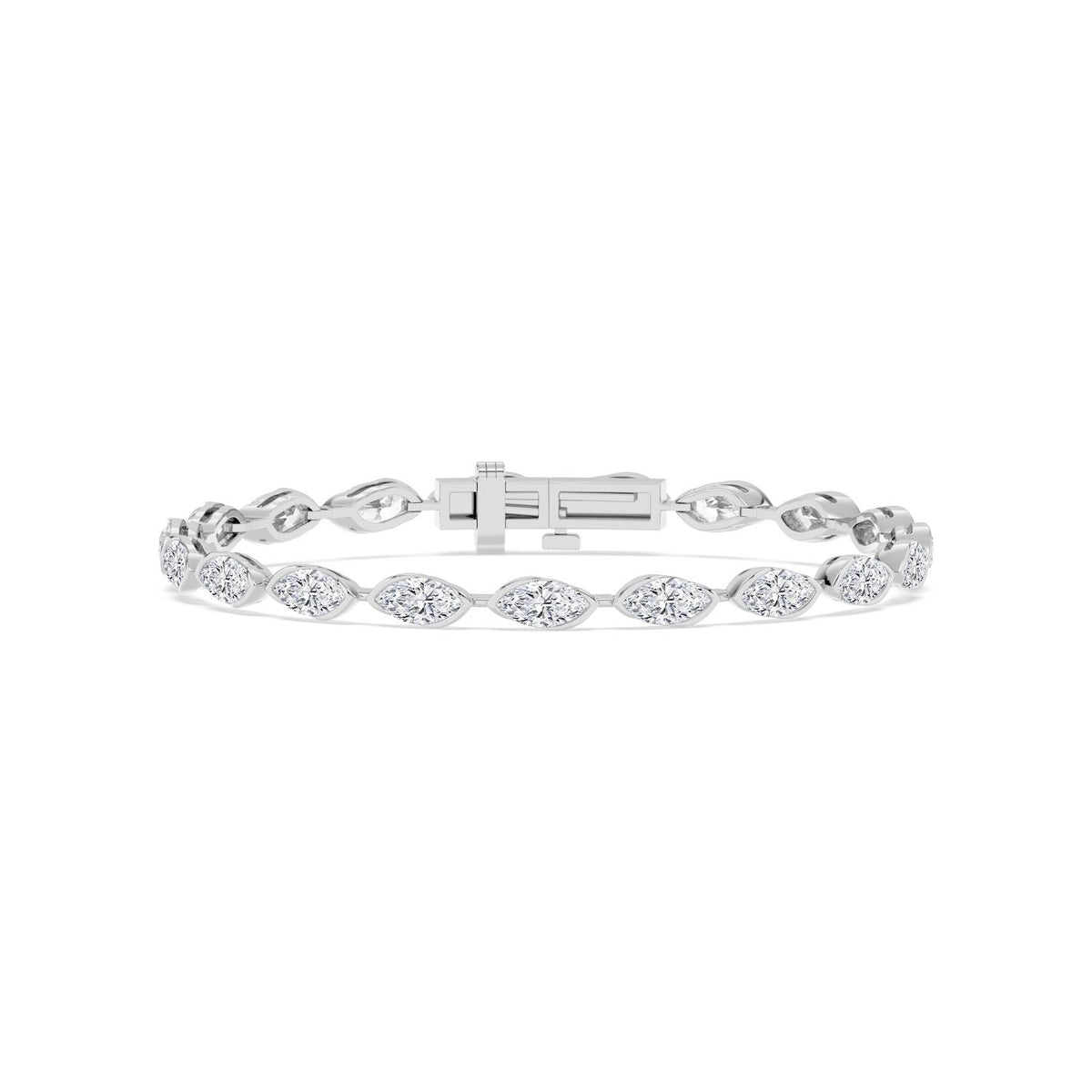 White Gold / 6.08ct Lab Grown Diamond Bezel Bracelet