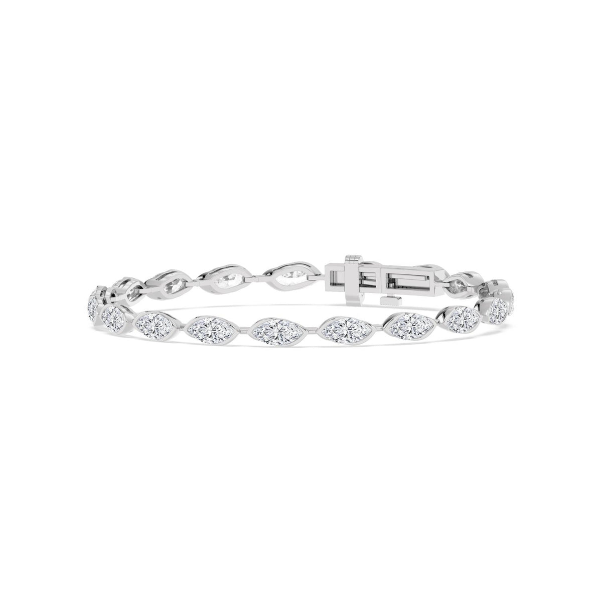 White Gold / 6.08ct Lab Grown Diamond Bezel Bracelet