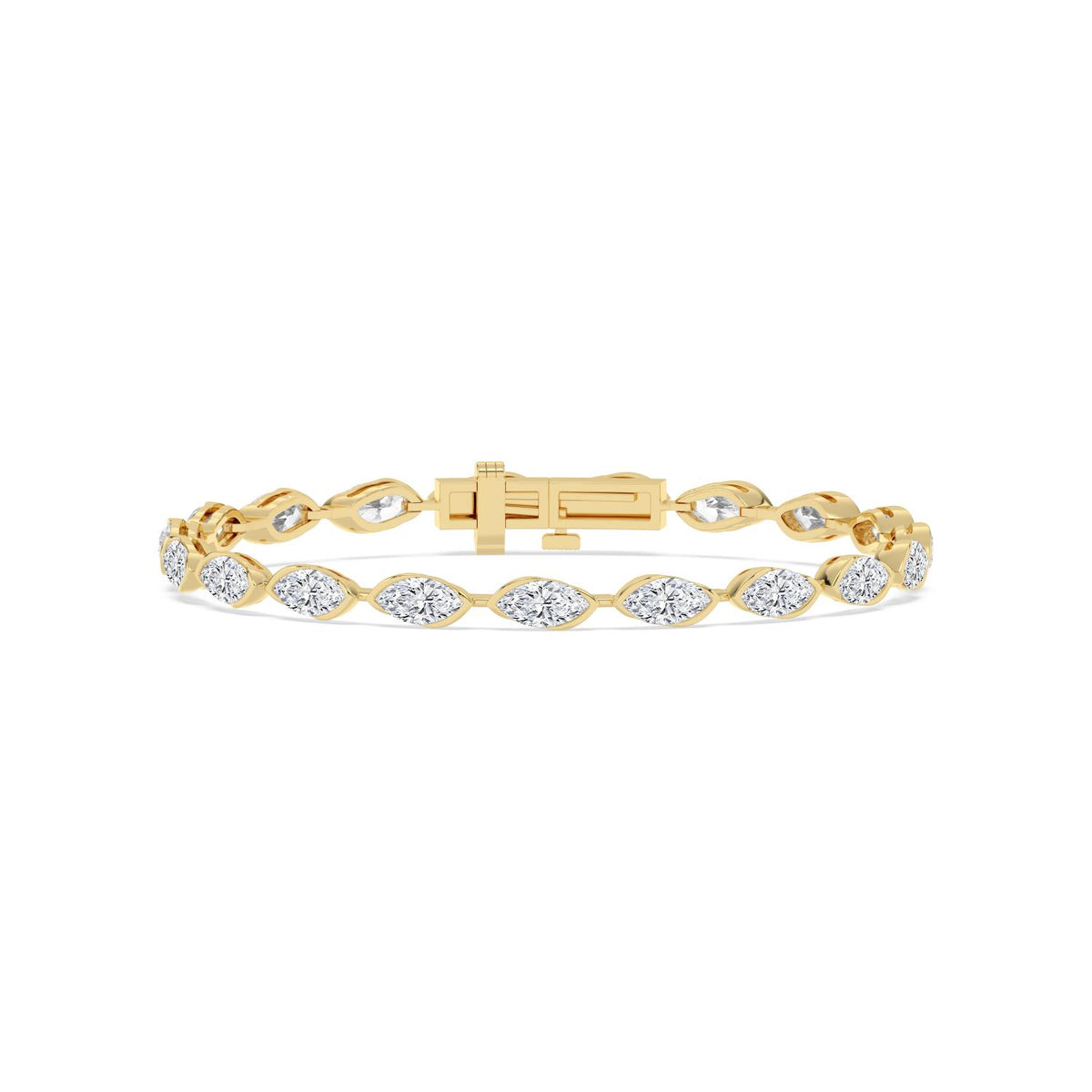 Yellow Gold / 6.08ct Lab Grown Diamond Bezel Bracelet