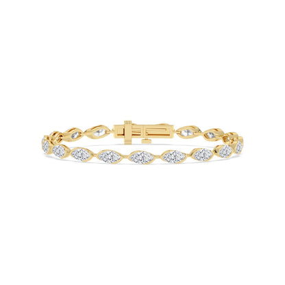 Yellow Gold / 6.08ct Lab Grown Diamond Bezel Bracelet