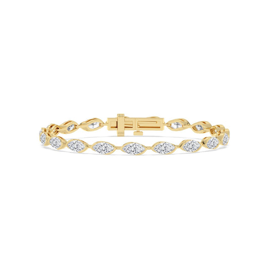 Yellow Gold / 6.08ct Lab Grown Diamond Bezel Bracelet