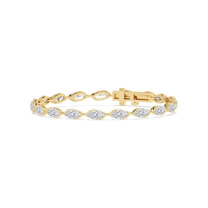 Yellow Gold / 6.08ct Lab Grown Diamond Bezel Bracelet