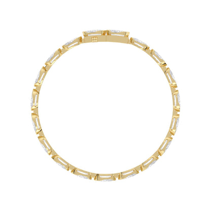 Yellow Gold / 6.08ct Lab Grown Diamond Bezel Bracelet